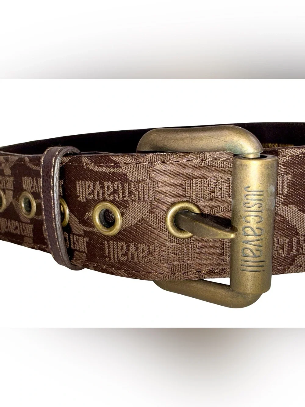 JUST CAVALLI BROWN MONOGRAM BELT